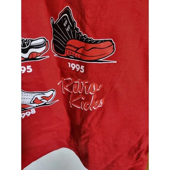 Authentic Classics Rare Retro Kicks Air Jordan History Red Shirt Men's Size L - Picture 8 of 8